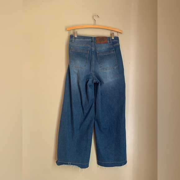 Frye jeans denim wide leg ankle cropped boho coastal size 27 - Picture 5 of 9